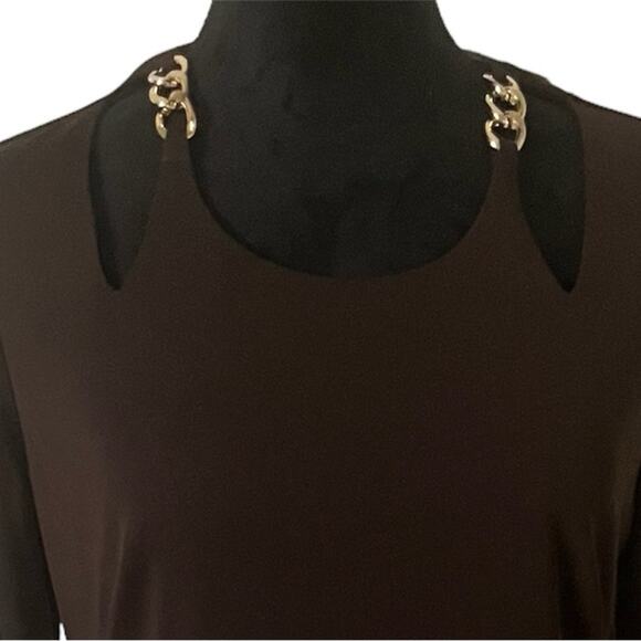 Ralph Lauren Chain-Trim Cutout Jersey Dress Women size 4 - Picture 2 of 11